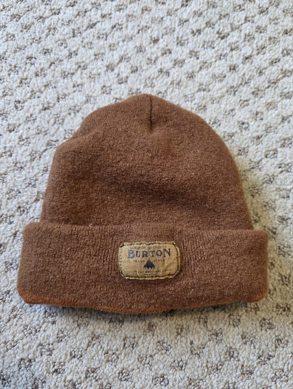 Burton Rust Brown Fold Cuff Knit Beanie